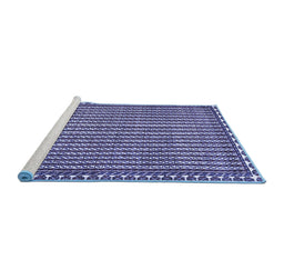 Sideview of Machine Washable Southwestern Blue Country Rug, wshtr3954blu