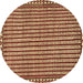 Round Machine Washable Southwestern Brown Country Rug, wshtr3954brn