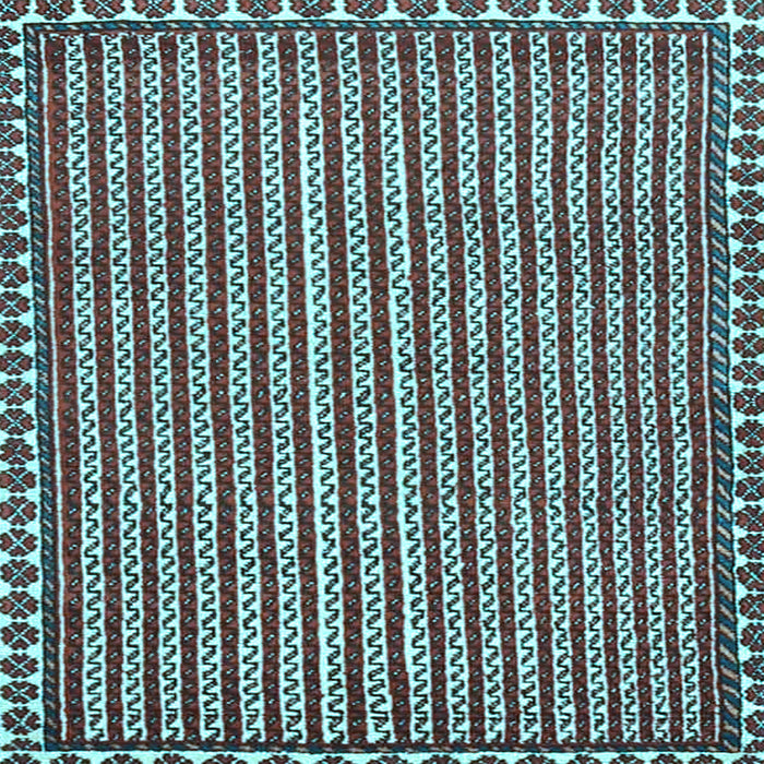 Square Machine Washable Southwestern Light Blue Country Rug, wshtr3954lblu
