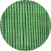 Round Machine Washable Southwestern Emerald Green Country Area Rugs, wshtr3954emgrn