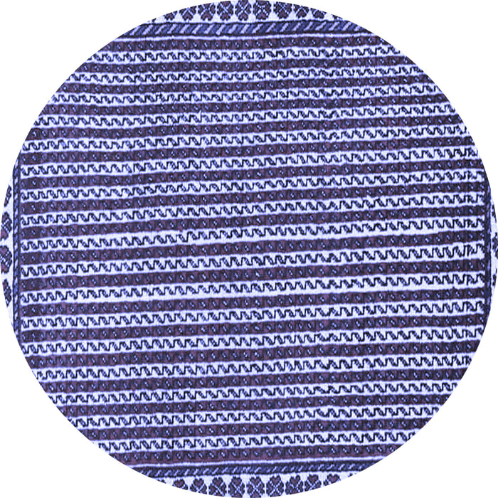 Round Machine Washable Southwestern Blue Country Rug, wshtr3954blu