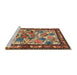 Sideview of Machine Washable Traditional Peru Brown Rug, wshtr3955