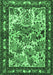 Machine Washable Animal Emerald Green Traditional Area Rugs, wshtr3955emgrn