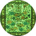 Square Animal Green Traditional Rug, tr3955grn