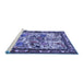 Sideview of Machine Washable Animal Blue Traditional Rug, wshtr3955blu