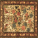 Square Machine Washable Animal Brown Traditional Rug, wshtr3955brn