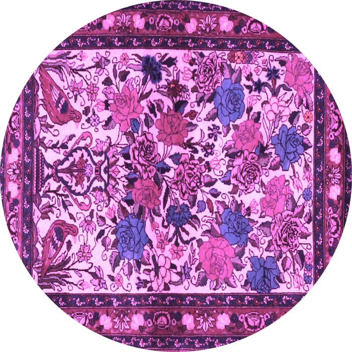 Round Animal Purple Traditional Rug, tr3955pur