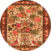 Square Animal Orange Traditional Rug, tr3955org