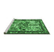 Sideview of Machine Washable Animal Emerald Green Traditional Area Rugs, wshtr3955emgrn