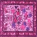 Square Machine Washable Animal Pink Traditional Rug, wshtr3955pnk