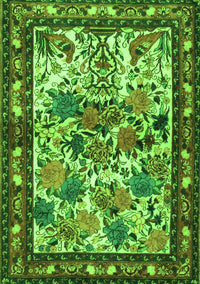 Animal Green Traditional Rug, tr3955grn