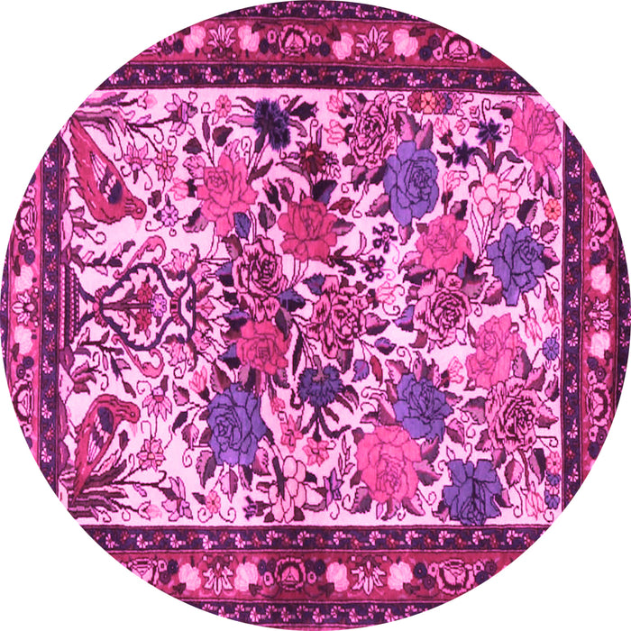 Round Animal Pink Traditional Rug, tr3955pnk