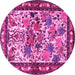 Round Animal Pink Traditional Rug, tr3955pnk