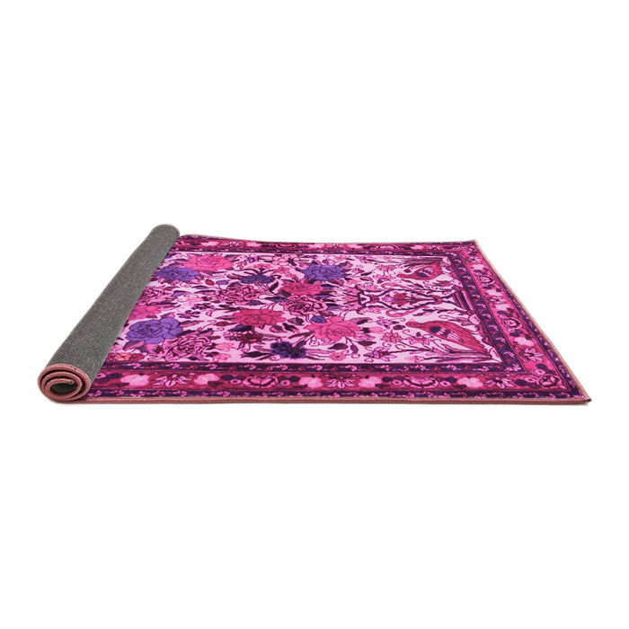 Sideview of Animal Pink Traditional Rug, tr3955pnk