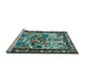 Sideview of Machine Washable Animal Light Blue Traditional Rug, wshtr3955lblu