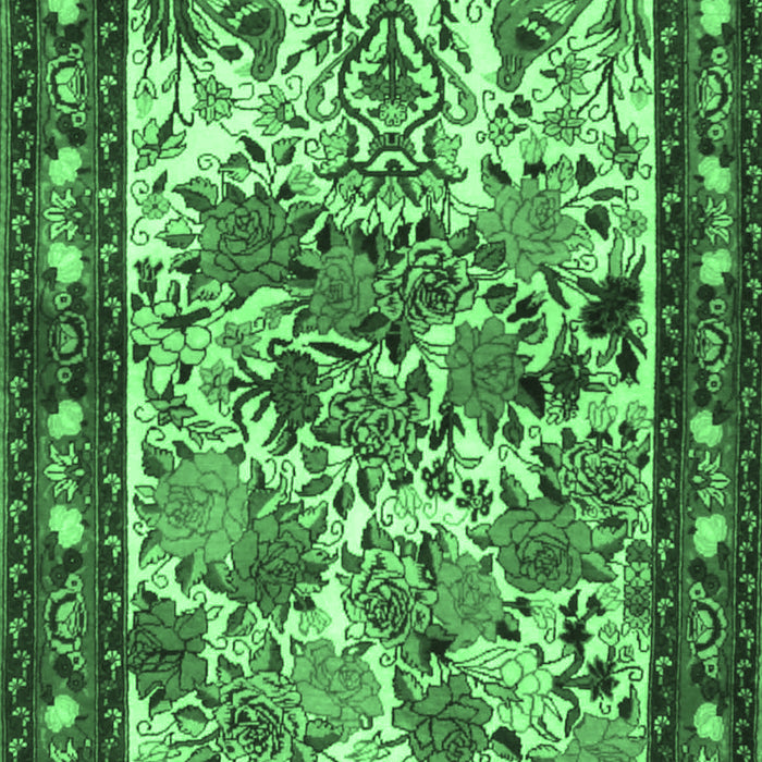Animal Emerald Green Traditional Rug, tr3955emgrn