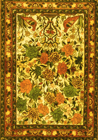 Animal Yellow Traditional Rug, tr3955yw