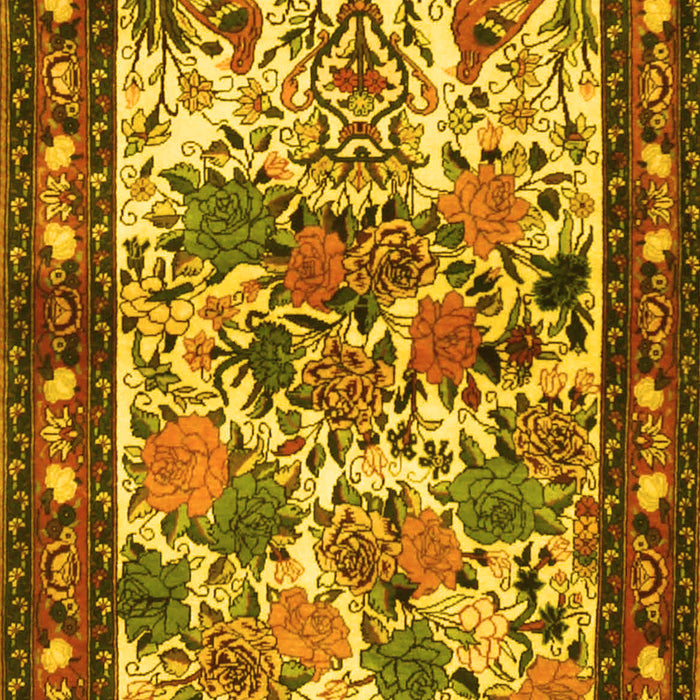 Animal Yellow Traditional Rug, tr3955yw
