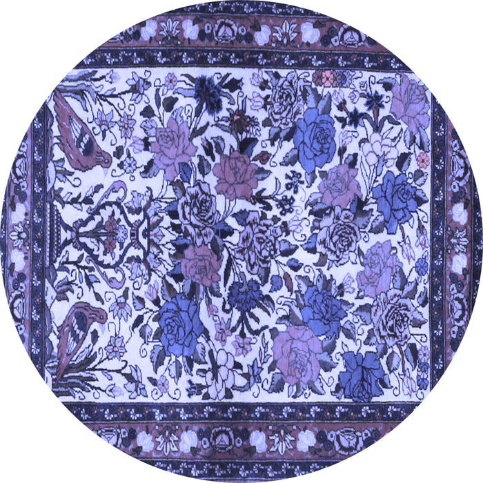 Round Animal Blue Traditional Rug, tr3955blu