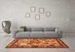 Machine Washable Animal Orange Traditional Area Rugs in a Living Room, wshtr3955org