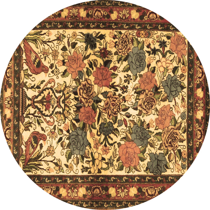 Round Animal Brown Traditional Rug, tr3955brn
