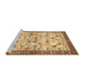 Sideview of Machine Washable Traditional Chrome Gold Yellow Rug, wshtr3956