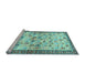 Sideview of Machine Washable Persian Light Blue Traditional Rug, wshtr3956lblu