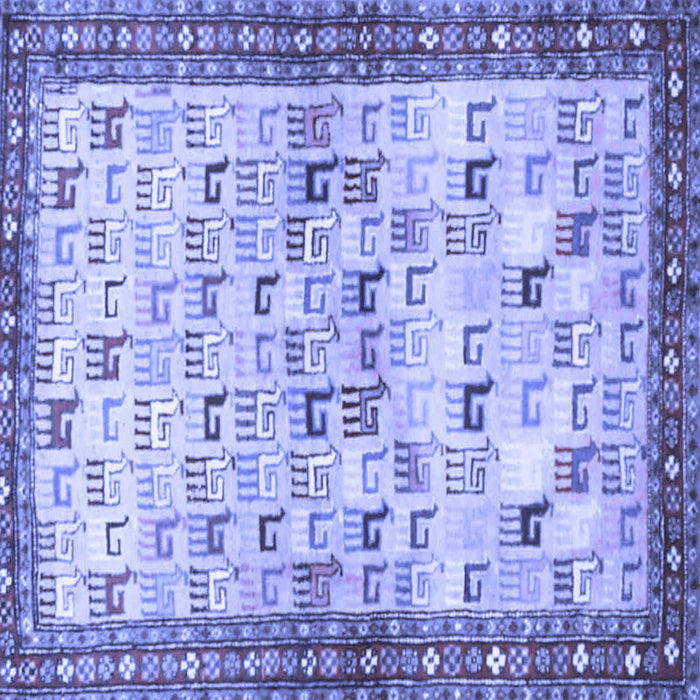 Square Machine Washable Persian Blue Traditional Rug, wshtr3956blu
