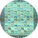 Round Persian Light Blue Traditional Rug, tr3956lblu