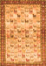 Serging Thickness of Machine Washable Persian Orange Traditional Area Rugs, wshtr3956org