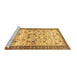 Sideview of Machine Washable Persian Brown Traditional Rug, wshtr3956brn