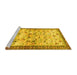 Sideview of Machine Washable Persian Yellow Traditional Rug, wshtr3956yw