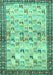 Machine Washable Persian Turquoise Traditional Area Rugs, wshtr3956turq