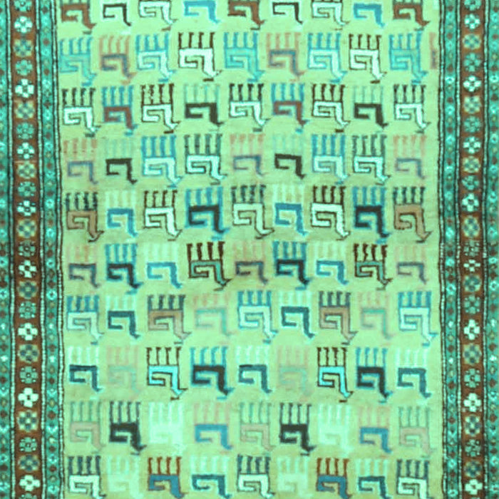 Machine Washable Persian Turquoise Traditional Area Rugs, wshtr3956turq