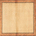 Square Machine Washable Persian Brown Traditional Rug, wshtr3957brn