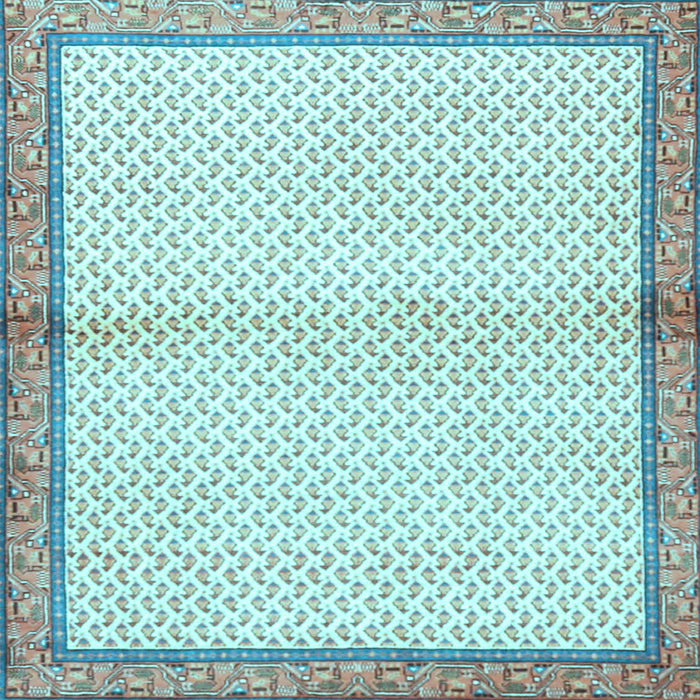 Square Machine Washable Persian Light Blue Traditional Rug, wshtr3957lblu