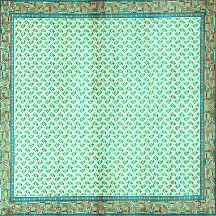 Square Persian Turquoise Traditional Rug, tr3957turq