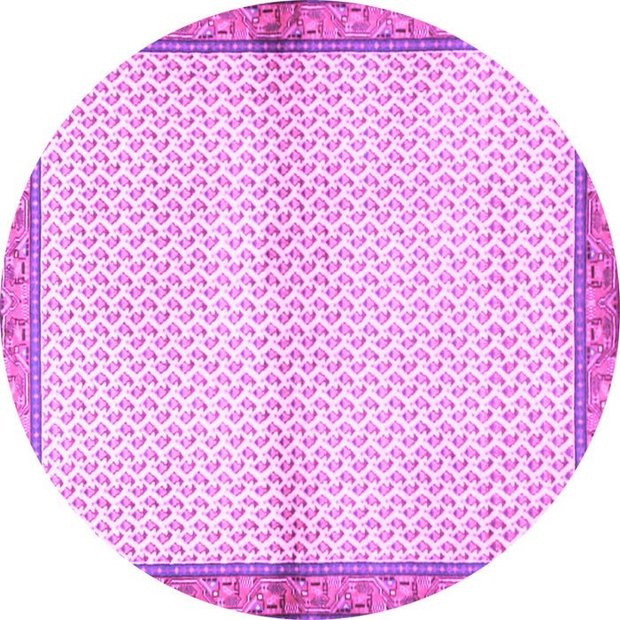 Round Persian Purple Traditional Rug, tr3957pur