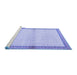 Sideview of Machine Washable Persian Blue Traditional Rug, wshtr3957blu