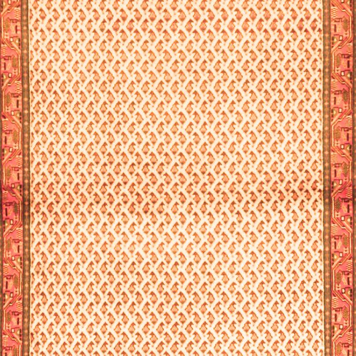 Serging Thickness of Machine Washable Persian Orange Traditional Area Rugs, wshtr3957org