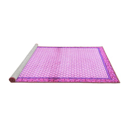 Sideview of Machine Washable Persian Purple Traditional Area Rugs, wshtr3957pur