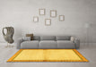 Machine Washable Persian Yellow Traditional Rug in a Living Room, wshtr3957yw