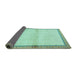 Sideview of Persian Turquoise Traditional Rug, tr3957turq