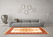 Machine Washable Persian Orange Traditional Area Rugs in a Living Room, wshtr3958org