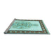 Sideview of Machine Washable Persian Light Blue Traditional Rug, wshtr3958lblu