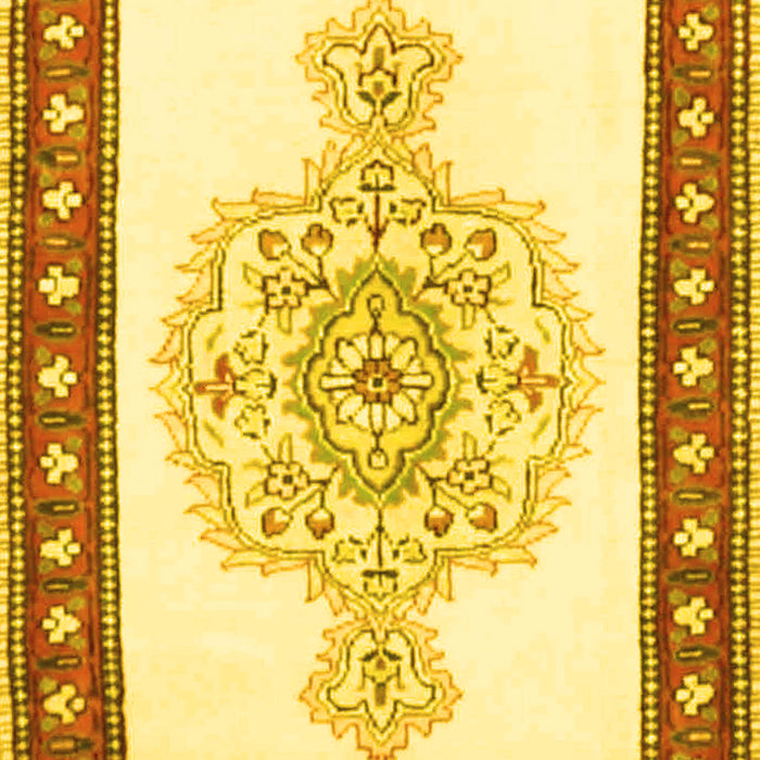 Machine Washable Persian Yellow Traditional Rug, wshtr3958yw