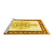 Sideview of Machine Washable Persian Yellow Traditional Rug, wshtr3958yw