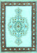 Machine Washable Persian Light Blue Traditional Rug, wshtr3958lblu
