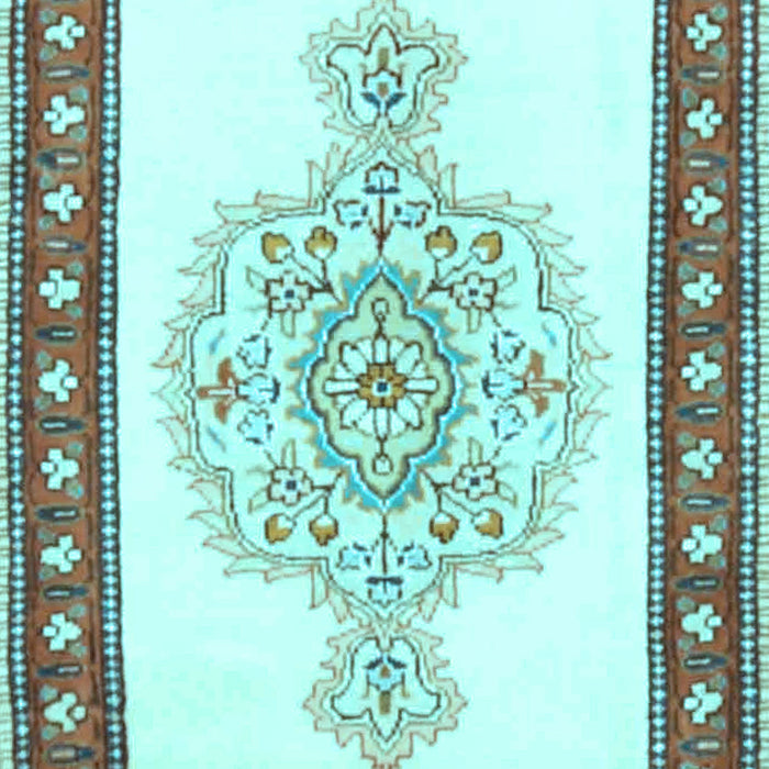 Machine Washable Persian Light Blue Traditional Rug, wshtr3958lblu