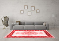 Machine Washable Persian Red Traditional Rug, wshtr3958red